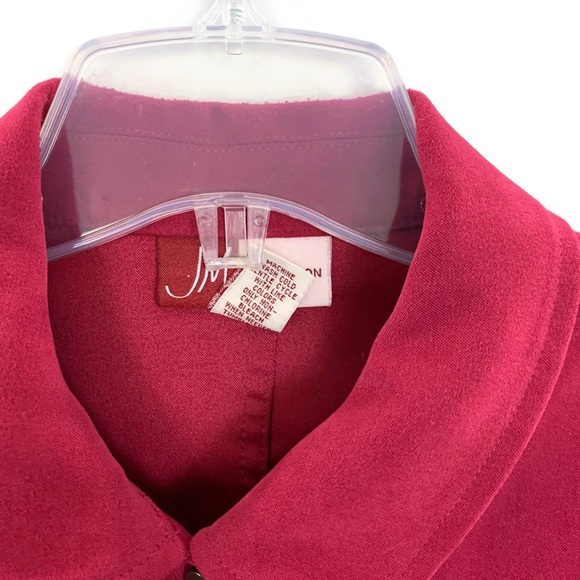 JM Collection Shacket Red Button Up Microsuede Jacket with pockets - Picture 5 of 8